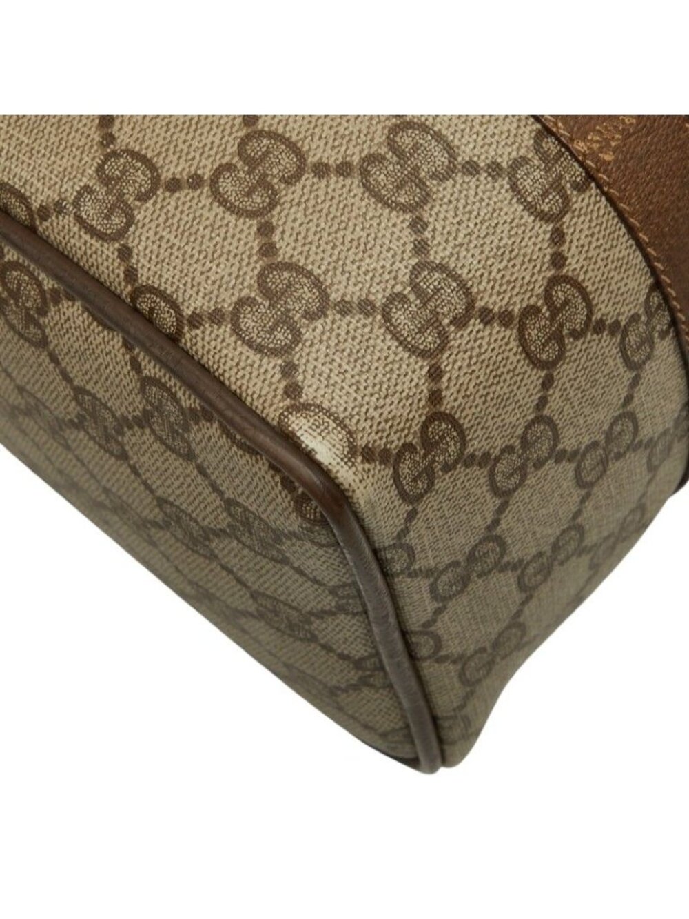 Gucci Vintage Sherry Line GG Supreme Mini Boston Bag Beige Leather - Picture 5 of 10